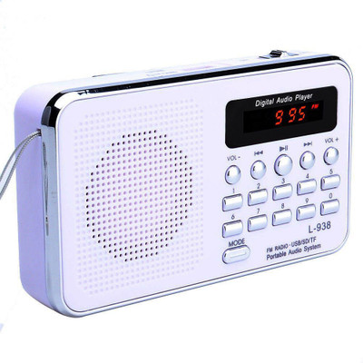 

CRETO Digital L-938 Radio FM Audio Player Support USB pen-drive , aux and memory card FM Radio(White)