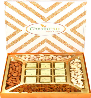 

Ghasitaram Gifts Chocolates- Ghasitaram Special Dryfruits and 9 pcs Chocolates- Box Combo(6)