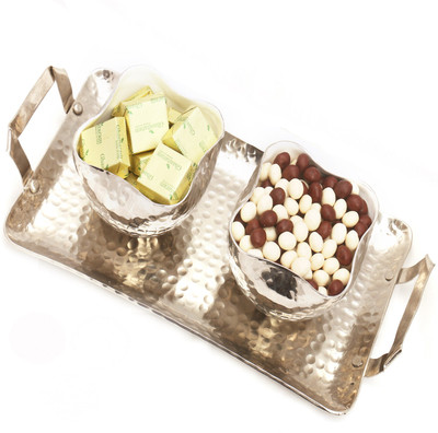 

Ghasitaram Gifts Chocolates- Silver Aluminium Chocolate And Nutties Tray Combo(4)