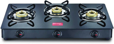 Prestige Magic GTMC03 Glass, Steel Manual Gas Stove(3 Burners)