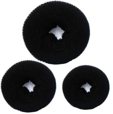 

Param Hair Donut Pack of 3 | All 3 different sizes Bun(Black)