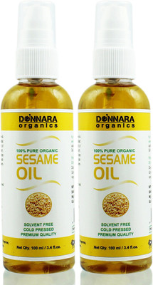 

Donnara Organics Premium Sesame oil- 100% Pure & Natural Combo pack of 2 bottles of 100 ml(200 ml) Hair Oil(200 ml)