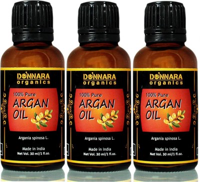 

Donnara Organics 100% Pure & Natural Argan oil Combo pack of 3 bottles of 30 ml(90 ml) Hair Oil(90 ml)