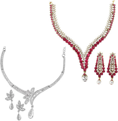 JEWELS GURU Alloy Gold-plated Multicolor Jewellery Set(Pack of 1)