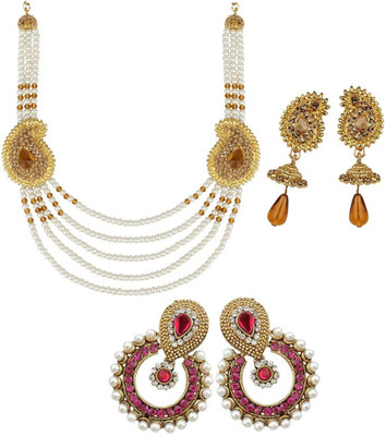 Jewels Capital Alloy Gold-plated Multicolor Jewellery Set(Pack of 1)