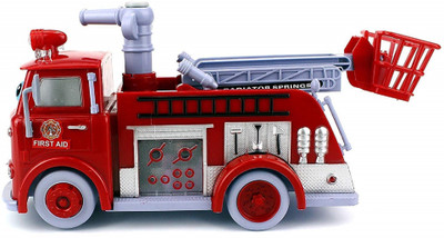 

CREATIVEVILLA RED FIRE RESCUE PUMPER BUBBLE BLOWING BUMP TOY TRUCK EXTENDING CRANE(Red)
