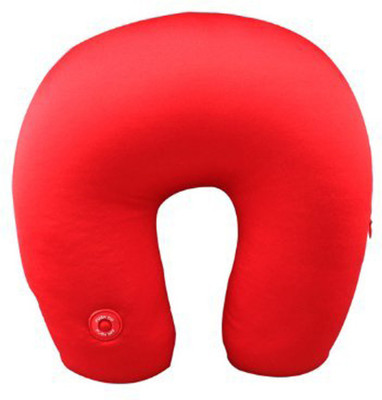 

House of Quirk U-Shaped Travel Neck Pillow Vibrating Microbead Cushion Neck Pillow(Red)
