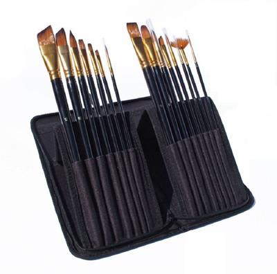 

SYGA Paint Brushes - 15 Pcs Art Brush Set for Watercolor, Acrylic, Oil & Face Painting | Short Handle Artist Paintbrushes with Travel Holder & Free Gift Box(Set of 15, Blue)