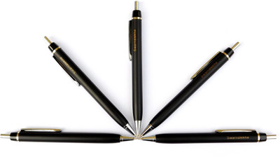 Swarnalekha HARDY Pen 5 Pcs. & 4 Pcs. Extra Refill, Matte Black Metal Ball Pen(Pack of 5, Ink Color - Blue)