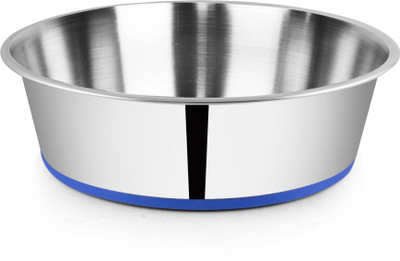 

Bow! Wow !! Bow-Wow Carina full Silicon Bonded Base Pet Bowl(17 Cm.) Round Stainless Steel Pet Bowl(950 ml Blue)