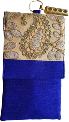 Mahadev Exports Mobile pouch with zip behind Mobile Pouch(Blue)
