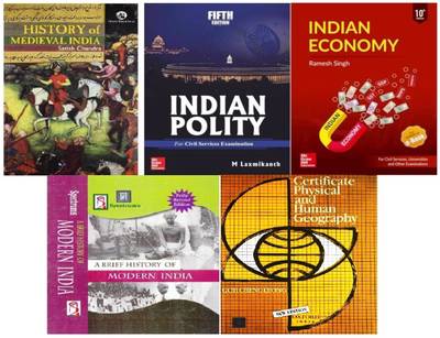 Top Selling Book For UPSC Exam Indian Economy By Ramesh Singh, Indian Polity By M Laxmikanth, A Brief History Of Modern India By Rajiv Ahir, History Of Medieval India By Satish Chandra, Certificate Physical And Human Geography By Goh Cheng Leong (5 Best Book For Civil Services Exam,IAS,IPS,IFS,IRS,PSC,UPSC,PRELIMS,MAINS,CSAT, (Papar Back, Ramesh Singh, M Laxmikanth, Satish Chandra, Rajiv Ahir , Goh ChengLeong) All 5 Book For UPSC Cracker Book (Paperback, Goh ChengLeong., Ramesh singh, M. Laxmikanth, Rajiv Ahir, Satish Chandra)
