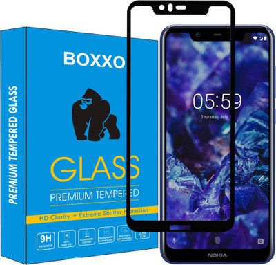 Boxxo Edge To Edge Tempered Glass for Nokia 5.1 Plus(Pack of 1)
