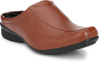 

ANNI INTERNATIONAL Men's Tan Half Back open Slip On Formal For Men (Tan) Casuals For Men(Brown