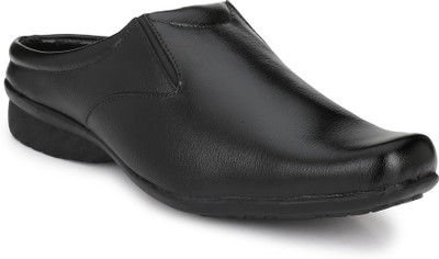 

ANNI INTERNATIONAL Men's Black Half Back open Slip On Formal For Men (Black) Casuals For Men(Black