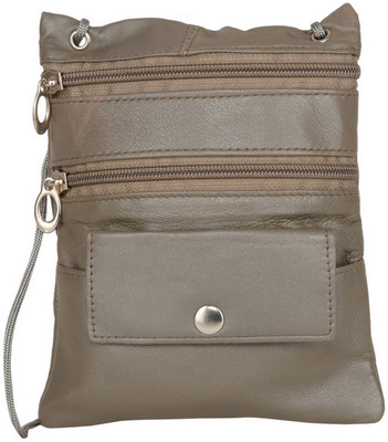 

AspenLeather Women Formal Grey Genuine Leather Sling Bag