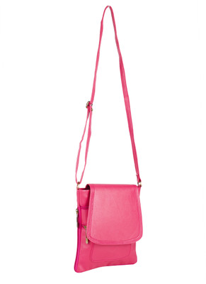 

Kreative Bags Men & Women Casual Pink PU Sling Bag