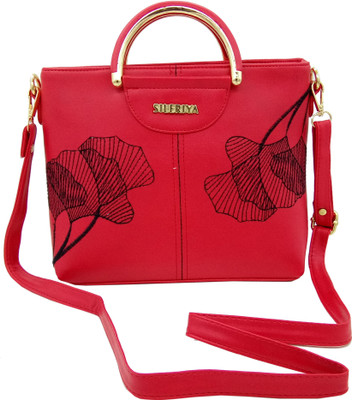 

Sileriya bags Girls Evening/Party, Casual, Formal, Sports Red PU, Linen, Synthetic Fabric Sling Bag