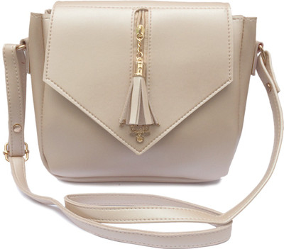 

Forever Women Casual Beige Synthetic Leather Sling Bag