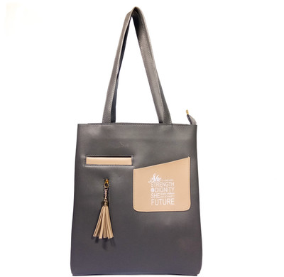 

OLEBEST Girls Casual Grey Synthetic Leather Tote