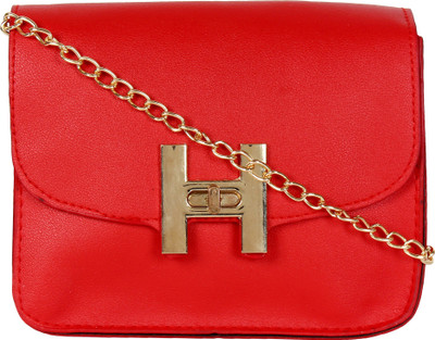 

VAMSUM Women Casual Red PU Sling Bag