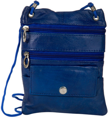 AspenLeather Women Formal Blue Genuine Leather Sling Bag