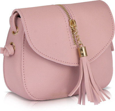 

Bonito Girls Casual Pink Rexine Sling Bag