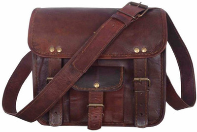 

iHandikart Men & Women Formal Brown Genuine Leather Sling Bag