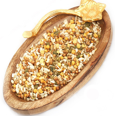 

Ghasitaram Gifts Namkeens-Wooden Healthy Roasted Protein Mix Namkeen Platter(400 g, Pack of 2)