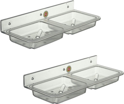 

Spiry Abs Double Soap Dish Soap holder Combo(CLEAR)