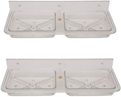 

Spiry Abs Double Soap Dish Soap holder Combo(CLEAR)