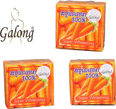 

Galong Imported 100% Natural Super Whitening Carrot Solid Face-Wash For Women And Men(180 g, Pack of 3)