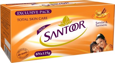 Santoor Sandal & Turmeric Soap(8 x 125 g)