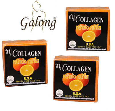 

Galong Imported 100% Natural Anti-Aging Orange-Collagen Solid Face-Wash For Women And Men(180 g, Pack of 3)