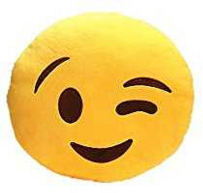 

PRACHI TOYS Smiley Thick Plush Pillow Round Cushion Pillow Stuffed /Gift for Kids/for Birthday Gift -30CM , Yellow - 30 cm(Yellow)