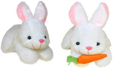 

riva Combo of Soft Rabbit & Rabbit With Carrot 30 cm (White) - 30 cm(White)