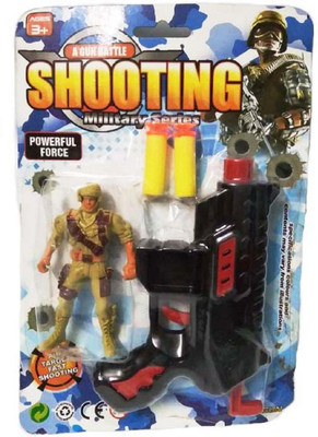 

imtion A Gun Battle Shooting Military Series Toys Weapon Used For Kids3+8(Black)