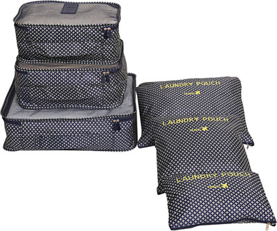 

kuber industries 6 Pieces Travelling Mesh Laundry Pouch/Cloth Organizer Storage Bag -CTKTC1468(Blue)