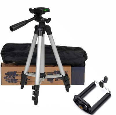 

BUY GENUINE Tripod-3110 Portable & Foldable Lightweight DSLR Camera Stand With Three-Dimensional Head & Quick Release Plate For Videos Cameras Camcorders with Mobile Holder Mount Tripod(Silver & Black, Supports Up to 1500)