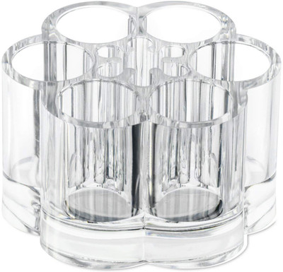 

SYGA Lipstick Makeup Storage Organizer Flower Design Holder Organizers for Brushes, Nail Polish Makeup Vanity Box(White)