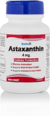 

HealthVit Astaxanthin 4 mg 60 Capsules For Cellular Protection(60 No)