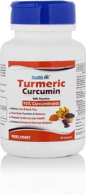 

HealthVit Turmeric Curcumin Extract With Piperine Extract 60 Capsules (95% Curcuminoids)(60 No)