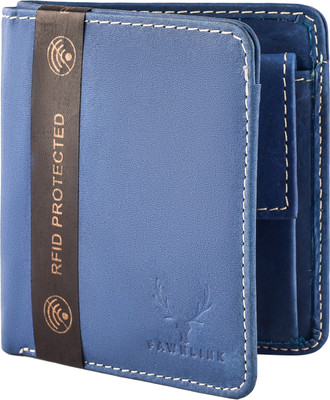 

FAWNLINK Men Blue Genuine Leather Wallet(7 Card Slots)