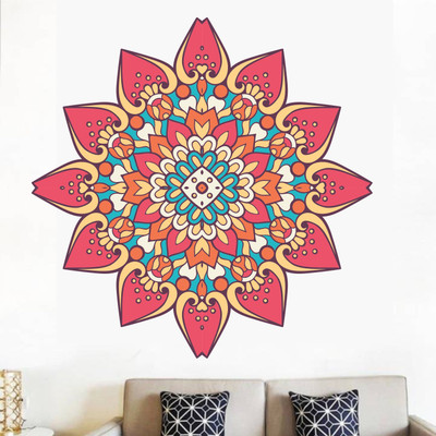 Happy Walls Vinyl Abstract Multicolor Wallpaper(L x W: 60 cm x 60 cm)