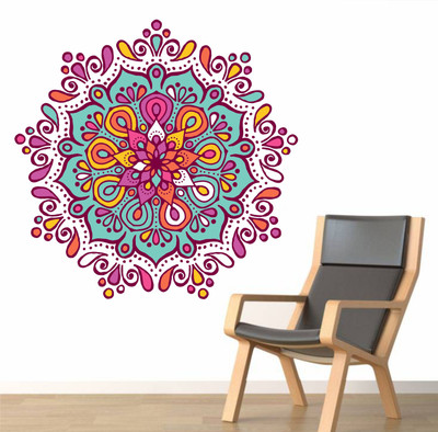 Happy Walls Vinyl Abstract Multicolor Wallpaper(L x W: 60 cm x 60 cm)
