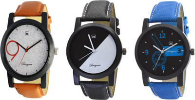 

Om Designer OM-9-7-8 Analogue Multicolor Brown Blue Black Dial Men's & Boy's Watch (Pack of 3) Watch - For Men
