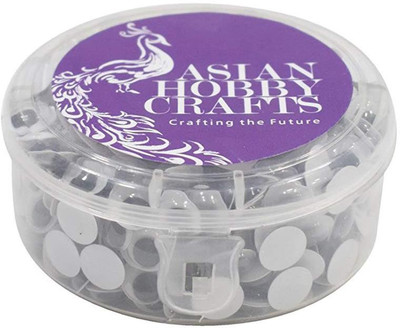 

AsianHobbyCrafts Googly Moving Eyes, Black/White (200 Pieces, 8mm)