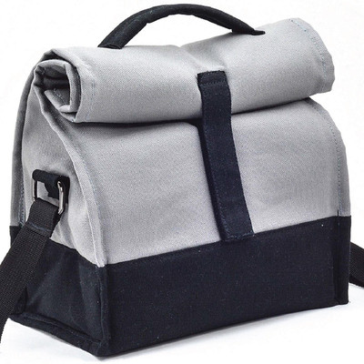 

Fatmug Office Lunch Bags For Men And Women - Insulated - Stylish Cotton Canvas With Sling - Brown Waterproof Lunch Bag(Grey, 6 L)