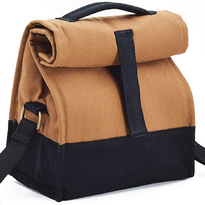 

Fatmug Office Lunch Bags For Men And Women - Insulated - Stylish Cotton Canvas With Sling - Brown Waterproof Lunch Bag(Brown, 6 L)