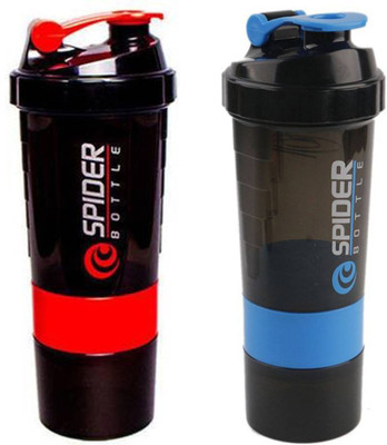 

Spider Combo of Protien Shaker 500 ML 500 Shaker(Pack of 2, Red, Blue), Red and blue